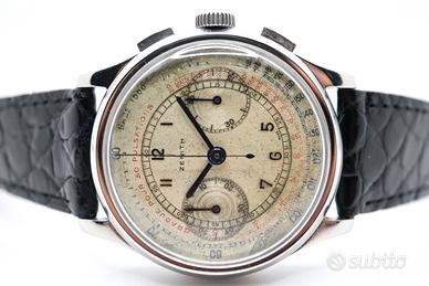Zenith Crono 38mm acciaio anni 40 Ref. 22406
