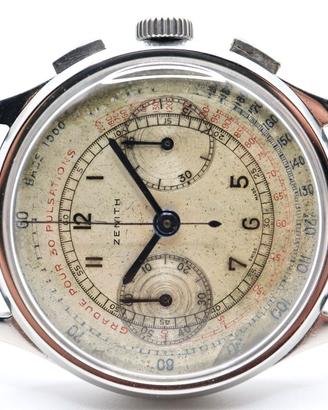 Zenith Crono 38mm acciaio anni 40 Ref. 22406