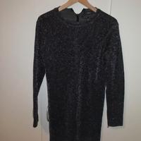 vestito zara satinato knit eur s spalle 42 sotto a