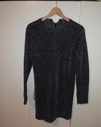 vestito zara satinato knit eur s spalle 42 sotto a