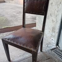 Sedie antiche legno e cuoio