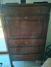 Secretaire antico con ribalta stile Luigi Filippo