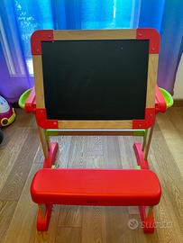 Banco scuola con lavagna in legno