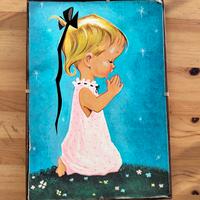 Stampa vintage bambina in preghiera ann 60/70