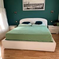 Letto contenitore in ecopelle bianco