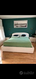 Letto contenitore in ecopelle bianco