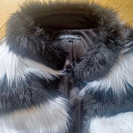 Giacchetta in eco pelliccia bianco e nero, M size