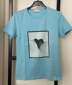 Cruciani t-shirt celeste in cotone (taglia 40)