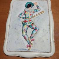 Quadretto Arlecchino  in ceramica Magri d'epoca