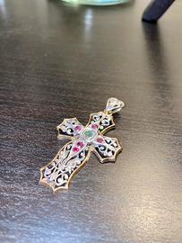Croce antica in oro e argento