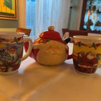 Teiera di babbo natale con abbinate 2 tazze Mug