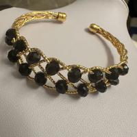 Nuovo bracciale in oro giallo 18 carati, con gemme