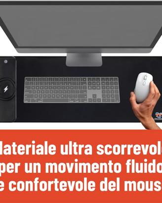 Tappetino Mouse XXL Gaming Ricarica Wireless 15w