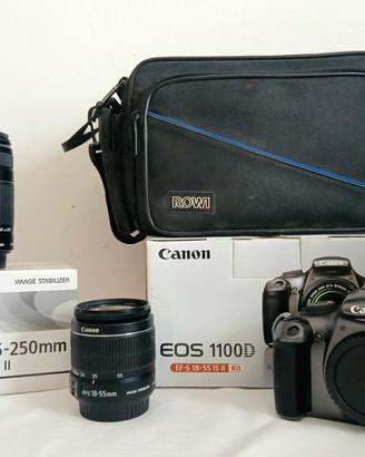 Canon Eos 1100 D + 18-55 mm+ 55-250mm+borsa