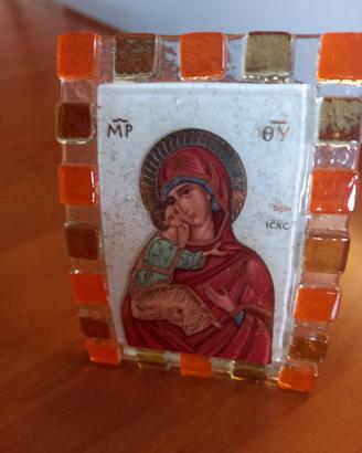 quadretto in vetro ricurvo Madonna della  tenerezz