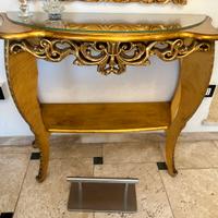 Console stile barocco in foglia oro
