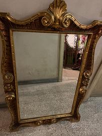 Specchio vintage modernariato cornice dorata