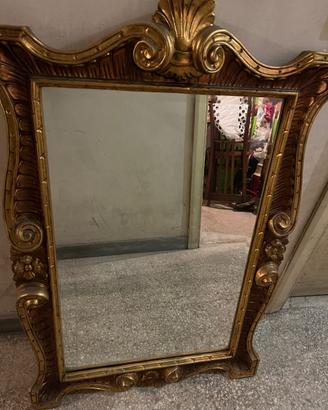 Specchio vintage modernariato cornice dorata
