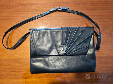 Borsa vintage Ungaro Paris in pelle nera tracolla