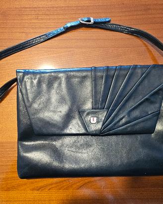 Borsa vintage Ungaro Paris in pelle nera tracolla