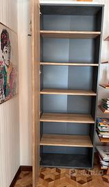 Libreria con anta battente - Rovere e antracite