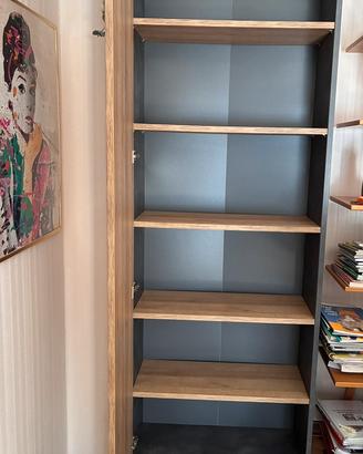 Libreria con anta battente - Rovere e antracite