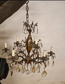 Antico Lampadario Cristallo lampada soffitto 