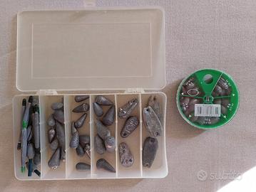 Set completo 45 piombi da pesca scorrevoli e fissi