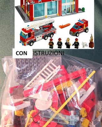 LEGO 60004 Fire Station city pompieri vigili del f