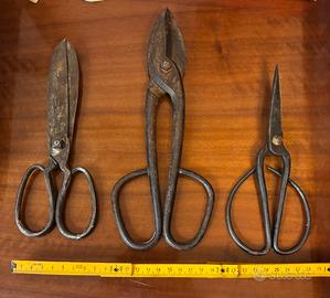 Set 3 antiche e artigianali forbici da sarto