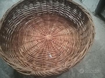 AMPIO CESTO IN VIMINI ROTONDO DIAMETRO CM 60