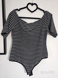 Body a righe nero e bianco Ardene scollo nuovo