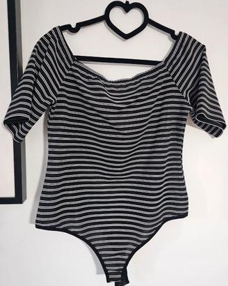 Body a righe nero e bianco Ardene scollo nuovo