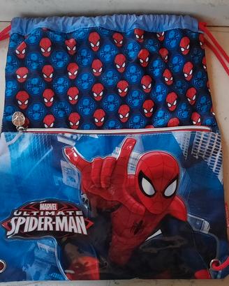 Sacca - zainetto Spiderman per scuola/sport, asilo