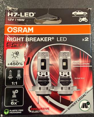 Lampade LED OSRAM H7 NIGHT BREAKER x2 auto moto