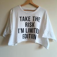 Maglia bianca larga con scritta, Bershka