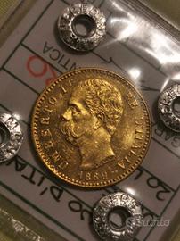 Marengo 20 lire oro 1889 fdc UMBERTO I REGNO