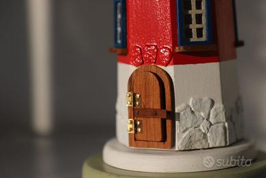 Faro lampada in legno fatto a mano