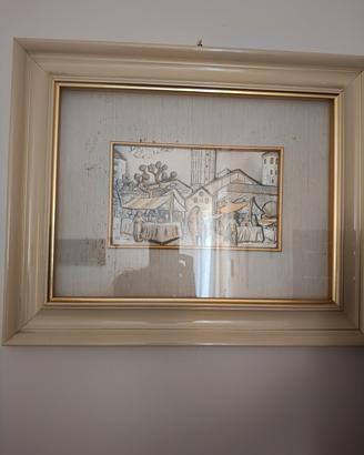 quadro con foglia in argento 925