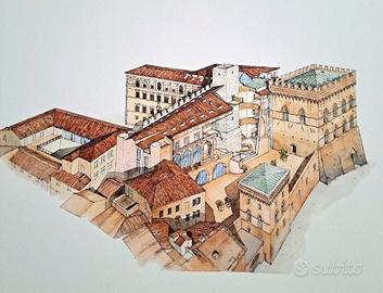 Rocca  Salimbeni tavola di Massimo Tosi 