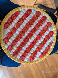 Vassoio torta ITALICA ARS 3D fragole panna anni 70