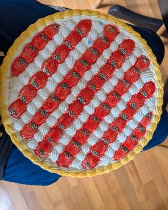 Vassoio torta ITALICA ARS 3D fragole panna anni 70