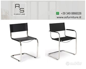 Sedia Marte Mart Stam pelle made in Italy slitta