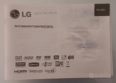 LG DVB T DVD RECORDER modelloRHT397H