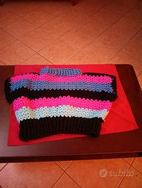 maglia misto lana lavorazione ad uncinetto multico