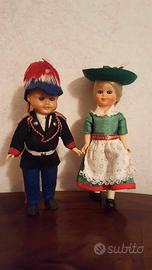 Bamboline con scatola Lui e Lei in plastica 