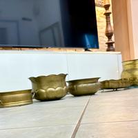 Porta vasi e candelabro in ottone e rame