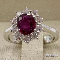 ANELLO ORO 18kt. DIAMANTI NATURALI E RUBINO SIAM