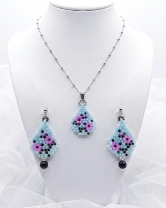 Collana Ciondolo Orecchini Vintage Etnico Asiatico