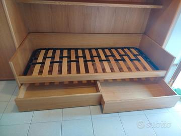 Letto singolo con cassetti